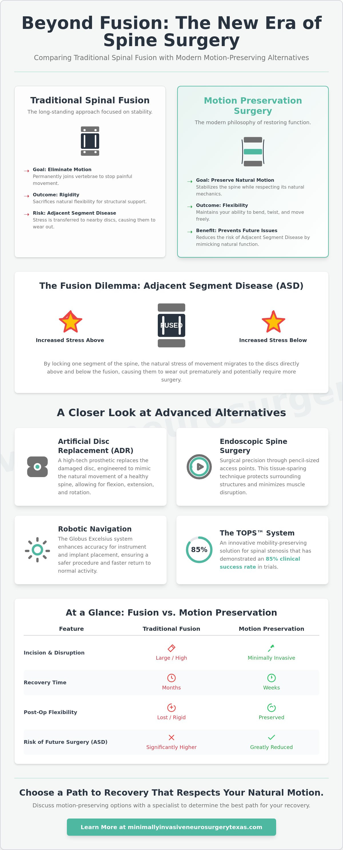 Alternatives to Spinal Fusion in Texas: Motion-Preserving Spine Surgery in 2026