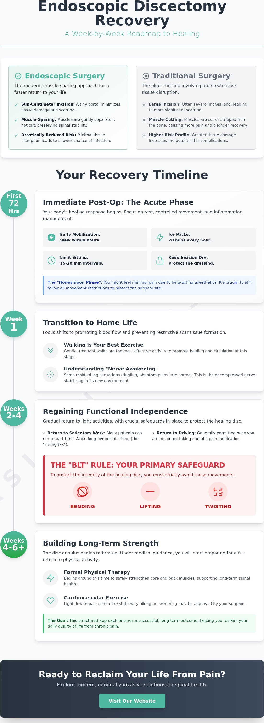 Endoscopic Discectomy Recovery Week by Week: A Complete 2026 Guide