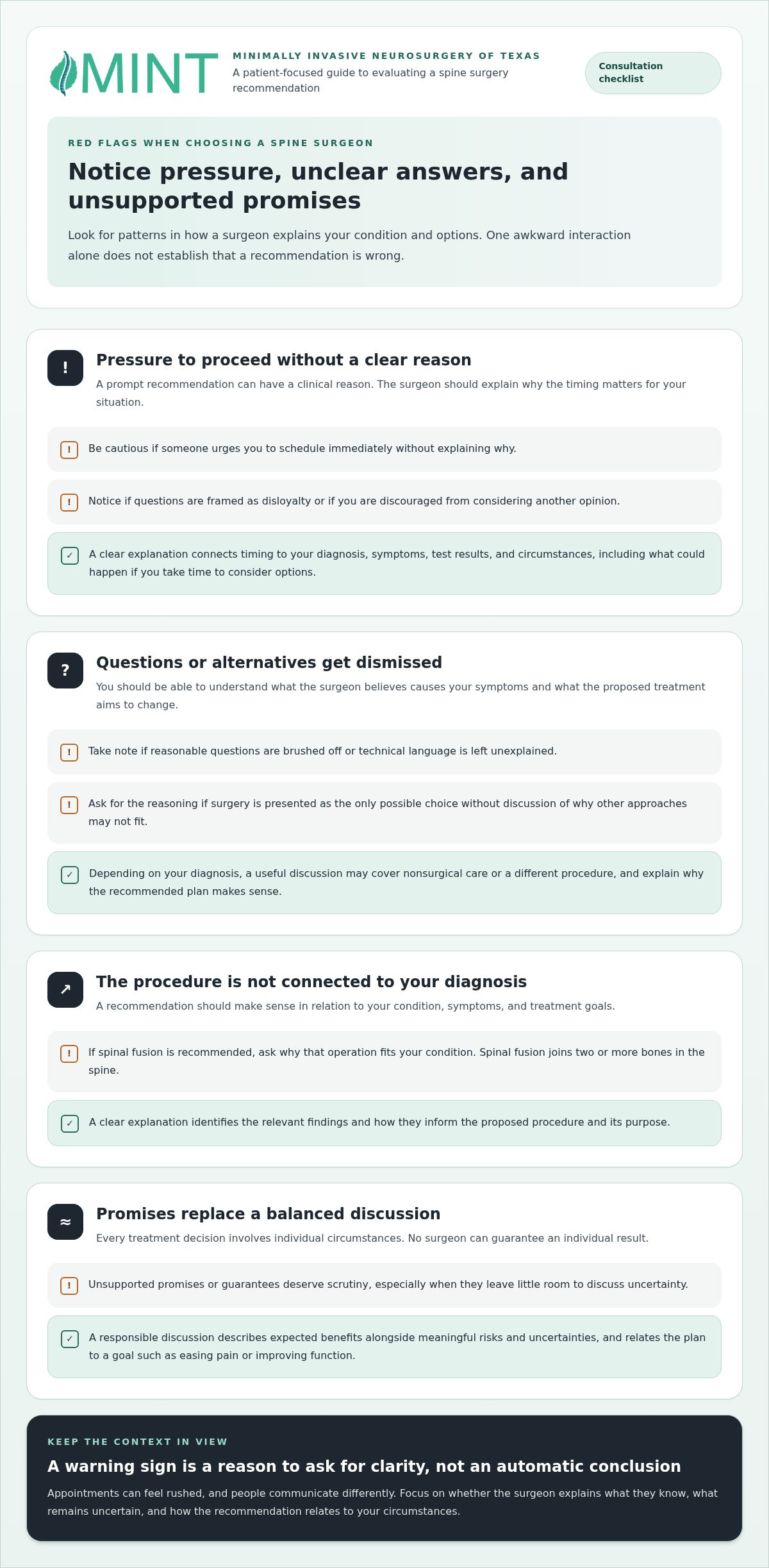 Red Flags When Choosing a Spine Surgeon: A Patient Checklist